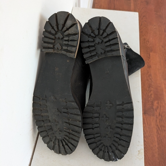 Fabianelli Italian Made Leather Side zip Shearling Lined Ankle Boots sz 38 7 1/2 - Picture 8 of 14